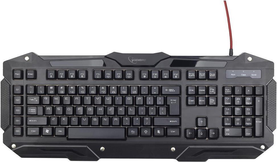 Gembird KB-UMGL-01 - Tastatur - hintergrundbeleuchtet - USB - US - Schwarz