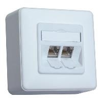 METZ CONNECT BTR E-DAT modul 8/8(8) AP - Wanddose - RJ-45 X 2 - Pearl White, RAL 1013 - 2 Ports (1309120001-E)