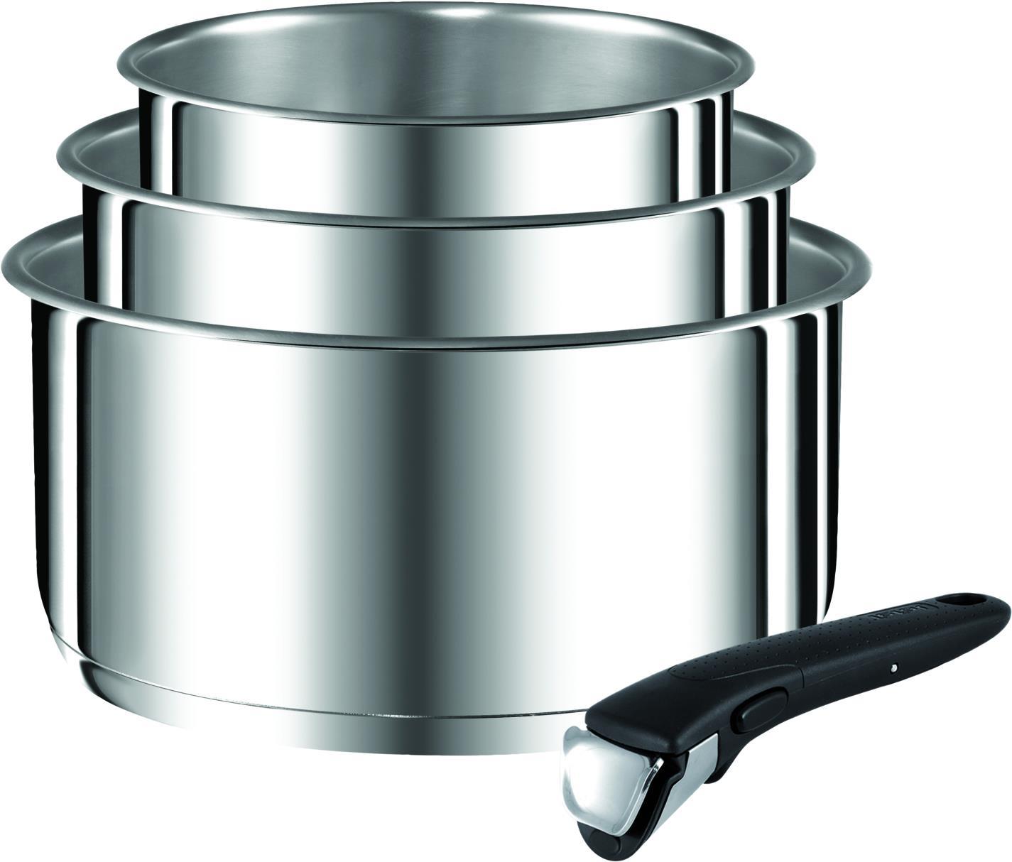 Tefal Ingenio Preference L94195 - Edelstahl - Edelstahl - Keine Beschichtung - Schwarz - Abnehmbar - Keramik - Gas - Halogen - Induktion (L94195)