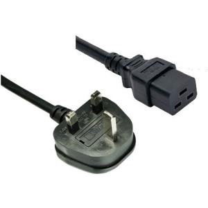 Netzkabel England Stecker an Kaltgerätebuchse C19, 1,8m 10A Sicherung, Good Connections® (1519-E)