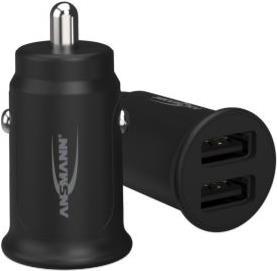 Caricabatterie ANSMANN Caricabatteria da auto 12-24V DC/1000mA/12W/auto/2xUSB/5V nero