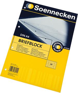 Soennecken Briefblock 2304 DIN A4 gelocht Lineatur28 kariert 50Blatt (2304)