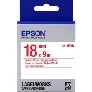 Epson LabelWorks LK-5WRN - Etikettenband - Rot auf Weiß - Rolle (1,8 cm x 9 m) 1 Rolle(n) - für LabelWorks LW-1000P, LW-400, LW-400L, LW-600P, LW-700, LW-900P (C53S655007)