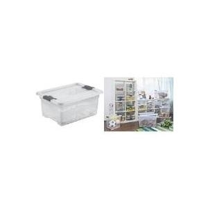 OKT Aufbewahrungsbox Kristall-Box, 12 Liter, transparent Box und Deckel: natur-transparent / Clips: anthrazit - 1 Stück (1094100100000)