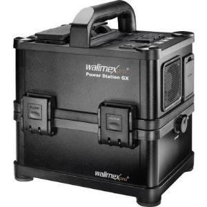 mantona Walimex Pro Power Station GX - Stromversorgung + externer Batteriepack - Li-Ion - 12 Ah - 153.6 Wh - 750 Watt - 6 Ausgabeanschlussstellen (3 x USB Typ A, 3 x power) - Schwarz (20723)