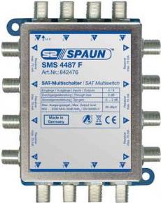 Spaun SAT Multischalter Mini SMS 4487 F Eingänge (Multischalter): 4 (4 SAT/0 terrestrisch) Teilnehmer-Anzahl: 8 (SMS 4487 F)