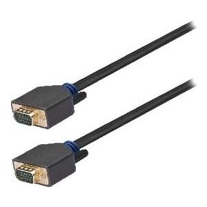 Nedis König - VGA-Kabel - DB-15 (M) gerade bis DB-15 (M) gerade - 10 m - rund, Daumenschrauben - Anthrazit (KNC59000E100)