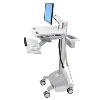 Ergotron StyleView EMR Cart with LCD Arm, LiFe Powered - Wagen für LCD-Display/Tastatur/Maus/CPU/Notebook/Barcodescanner - Kunststoff, Aluminium, verzinker Stahl - Grau, weiß, Polished Aluminum - Bildschirmgröße: bis zu 55,9 cm (bis zu 55,90cm (22) )
