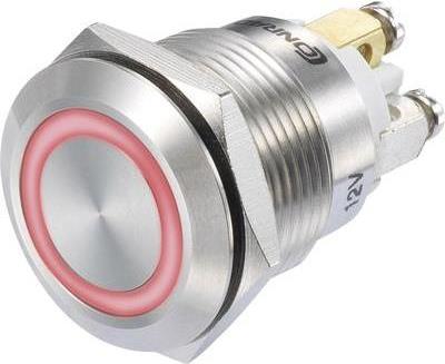 Conrad Druckschalter 48 V/DC 3 A 1 x Ein/(Ein) GQ19F-10E/R/12V/S IP65 tastend 1 St. (GQ19F-10E/R/12V/S)