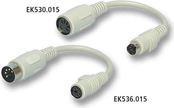 Tastaturkabel 0,15mMiniDin6-Stecker / DIN5-Buchse (EK530.015)
