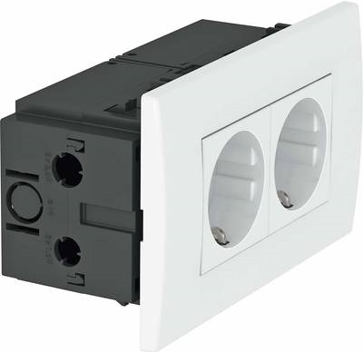 Presa OBO Bettermann SDE-RW D0RW2 modulo 45 2x bianco puro (6119407)