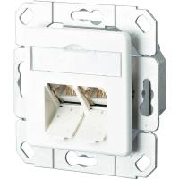 METZ CONNECT BTR E-DAT C6 8/8(8) UPk - Anschlussdose, unterputz - RJ-45 X 2 - Pure White, RAL 9010 - 2 Ports (1307381102-I)