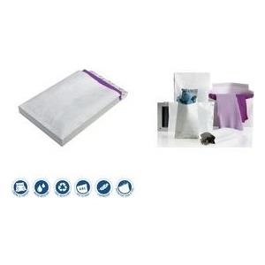 Tyvek Faltenversandtaschen B4, ohne Fenster, mit Klotzboden Haftklebung, weiß, Maße: 250 x 353 x 40 mm (67477)