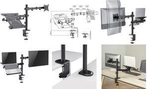 Supporto per monitor LogiLink doppio NB/TB 75x75 - 100x100 17-32'' inclinabile/ruota/orientabile