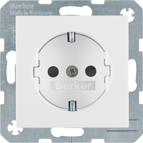 Berker GmbH & Co. KG Steckdose SCHUKO 41238989 polarweiss glänzend (41238989)
