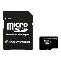SILICON POWER - Flash-Speicherkarte (microSDHC/SD-Adapter inbegriffen) - 32GB - Class 4 - microSDHC (SP032GBSTH004V10-SP)