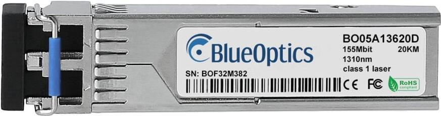 Ricetrasmettitore BlueOptics SFP compatibile Extreme Networks 1G-SFP-100FX-IR-OM per trasmissioni dati monomodali con 155 Mbit