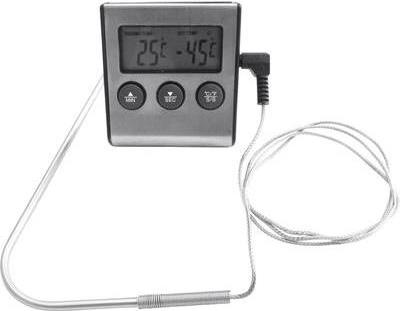 tepro Garten Grillthermometer Digitales Grill-/Bratthermometer Edelstahl, Schwarz (8565)