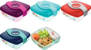 Maped PICNIK Brotdose ORIGINS LUNCH-BOX, 0,52 l, rot/grau mit abnehmbarem Drehverschluss, spülmaschinengeeignet, - 1 Stück (870303)