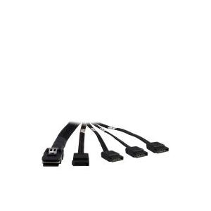 Inter-Tech - SATA- / SAS-Kabel - Serial ATA 150/300/600 - Überkreuzung - 36 PIN 4iMini MultiLane - 7-poliges SATA - 65cm - Schwarz (88885237)