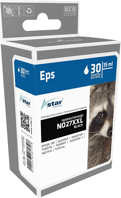 Astar - 35 ml - nero - compatibile - cartuccia d'inchiostro (alternativa a Epson 27XXL Epson T2791) - per Epson WorkForce WF-36