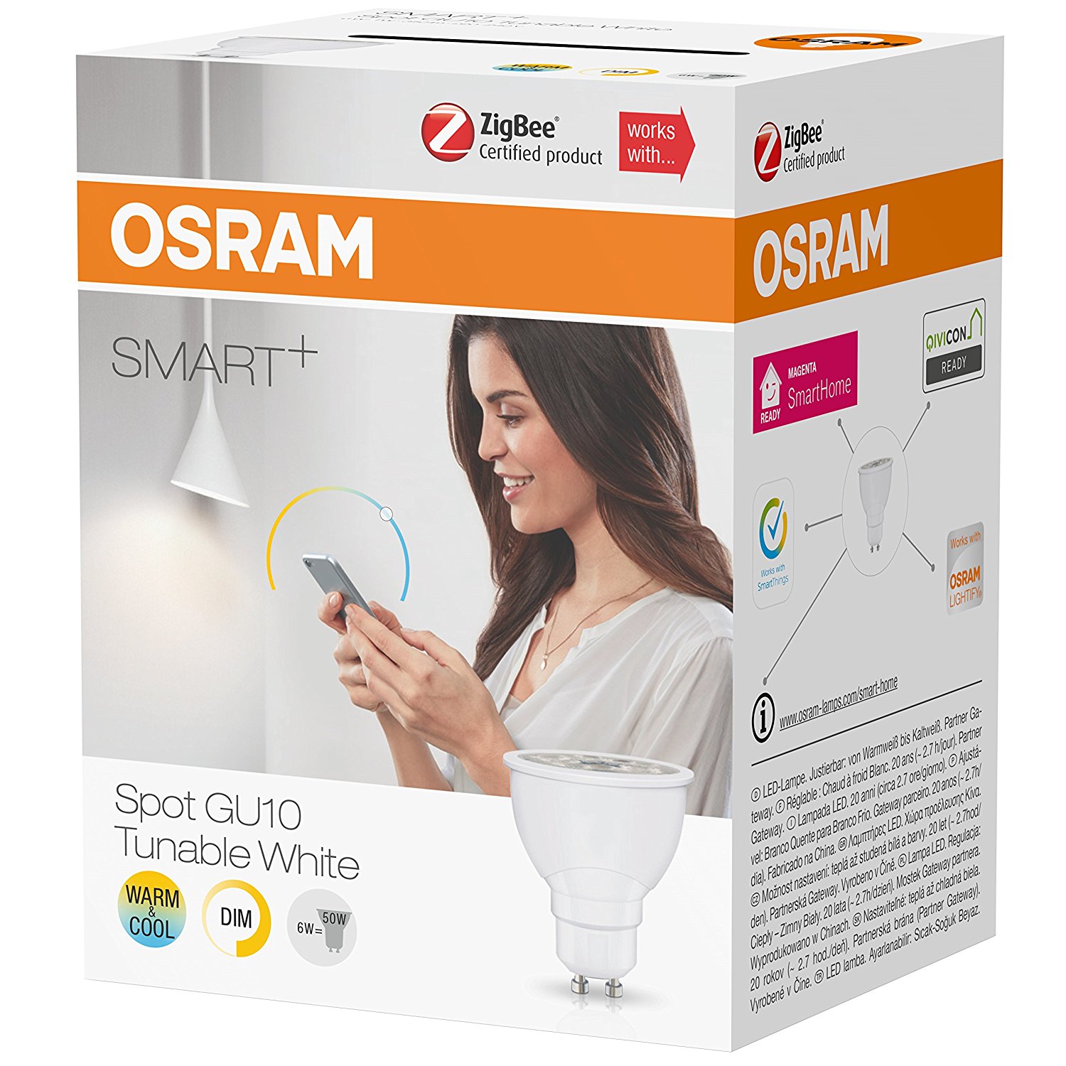 Osram Smart+ LED ZigBee Lampe - GU10 Reflektor-Lampe - Warmweiß bis Tageslicht (2000-6500K) - dimmbar - Alexa kompatibel - Energieklasse A+ (4058075816619)