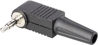 TRU COMPONENTS Klinken-Steckverbinder 3.5 mm Stecker, gewinkelt Polzahl: 4 Stereo Schwarz 1 St. (1578905)