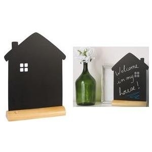 Securit Tischaufsteller SILHOUETTE Haus mit Kreideoberfläche, abnehmbarer Holz-Sockel mit Stift - 1 Stück (FBT-HOUSE)