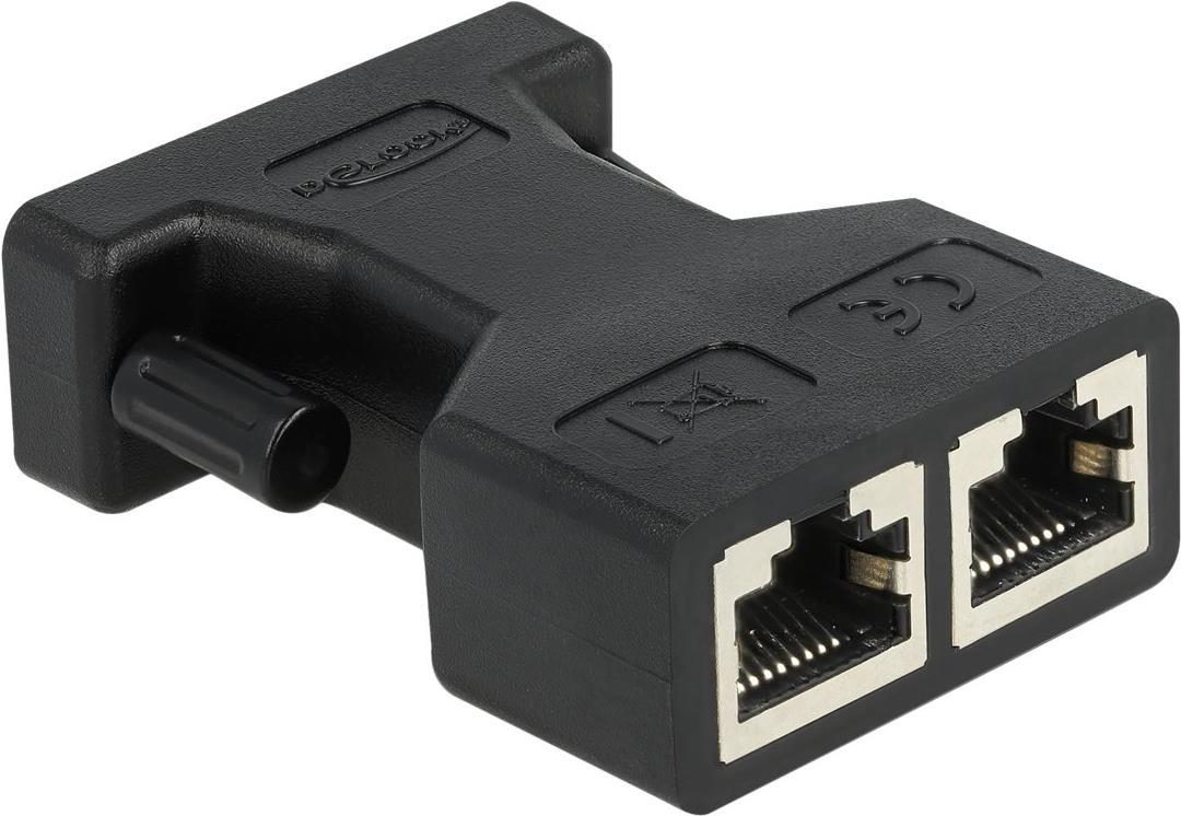 Delock Adattatore D-Sub 15 pin femmina a 2 x RJ45 femmina AUI (Attachment Unit Interface)