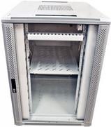 Schrank vormontiert H1555/B800/T1010mm Nutztiefe 850mm hnlich Lichtgrau RAL7035 4x Lochrasterprofile 19" (Vorder/Rckseite)