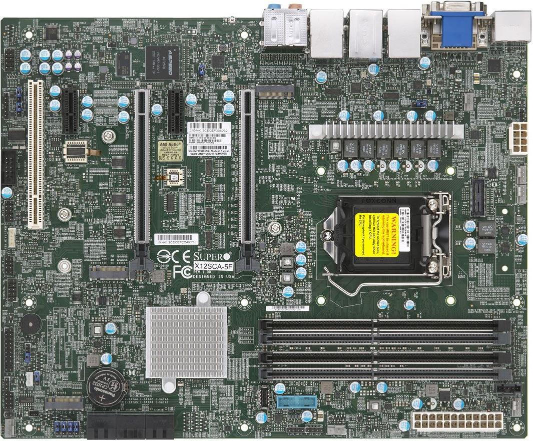 SUPERMICRO X12SCA-5F - Motherboard - ATX - LGA1200-Sockel - W580 Chipsatz - USB 3.2 Gen 1, USB 3.2 Gen 2, USB-C Gen 2x2 - Gigabit LAN, 2.5 Gigabit LAN - Onboard-Grafik - HD Audio