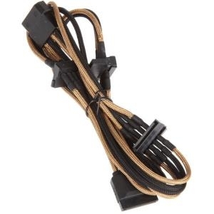 BitFenix Alchemy Premium Modding Series - Molex zu 4x SATA Adapter - 1x 4 Pin Molex (M) - 4 x SATA (W) - 20cm - Gold - Schwarz (BFA-MSC-M4SA20AKK-CK)