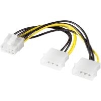 Internes Stromkabel 2x 13,30cm (5,25) Stecker auf PCI Express 8pol Stecker, 0,13m, Good Connections® (5021-8PEX)