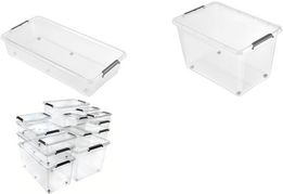 keeeper Aufbewahrungsbox/Clipbox Lars, mit Rollen, 35 Liter natur-transparent, Deckel zuverlässig durch seitliche Clips - 1 Stück (1104100100000)