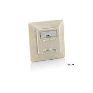 Equip Professional - Anschlussdose, Unterputz - RJ-45 X 2 - Pure White, RAL 9010 (Packung mit 5) - für equip Universal Surface Mounting Box