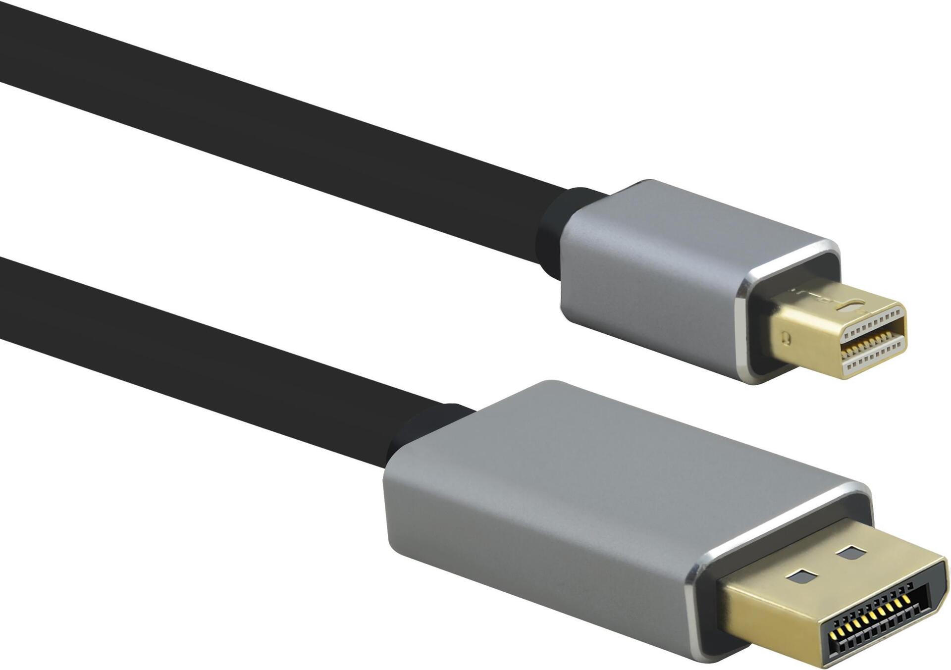 Cavo di collegamento Helos, mini DisplayPort St./DP St., PREMIUM 8K, 2,0 m, nero