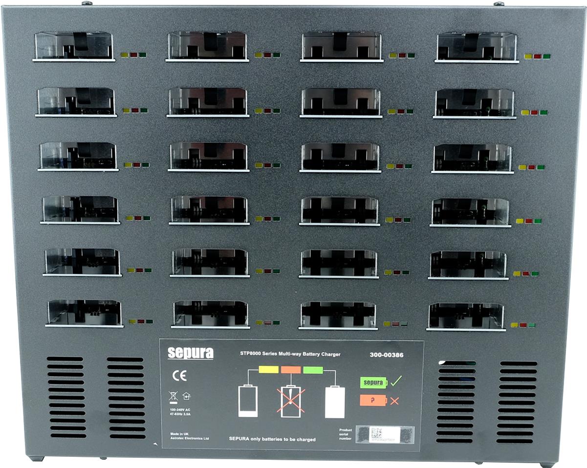 Sepura 24fach Ladegerät nur zur Einzelladung d. Akku STP8/9000, SC20 , SC21 (ohne 230V-Stecker) (300-00386)