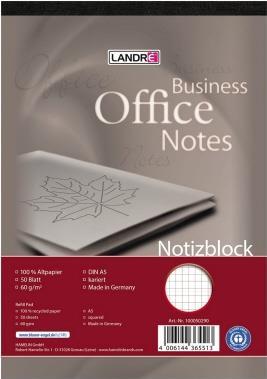 Landre Notizblock 100050290 DIN A5 Deckblatt RC 50Bl. kariert (100050290)