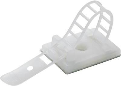 TRU COMPONENTS Befestigungssockel selbstklebend, schraubbar mit Befestigungsbinder Natur 541211 WCT-85 25 St. (541211)