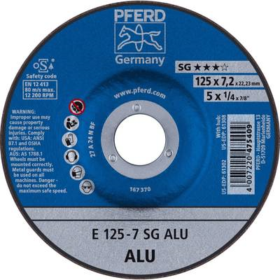 PFERD Schruppscheibe f. Alu. A N SG-ALU D.125x7,2mm gekr. 22,23mm PFERD (62212622)