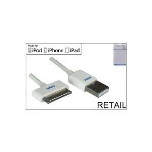 DINIC IP-MFI-05 - USB A - Apple 30-p - Männlich/männlich - Gerade - Gerade - Weiß (IP-MFI-05)