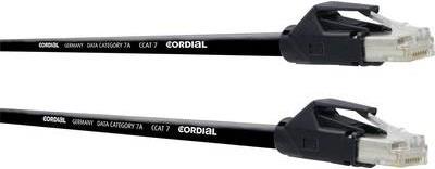 Cordial RJ45 Netzwerk Anschlusskabel CAT 6a S/UTP 1 m Schwarz PUR-Mantel, Geflechtschirm, Folienschirm, Paarschirm Cordial (CSE 1 HH 7)