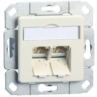 BTR E-DAT C6 8/8(8) UPk - Anschlussdose, unterputz - RJ-45 X 2 - Pearl White, RAL 1013 - 2 Ports (1307381101-I)