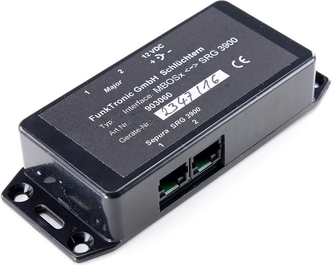 FunkTronic Interface Major BOSx  SRG3900 für 2 Funkkreise, inkl. Verbindungskabel mit zwei Verbindungskabeln für Sepura SRG3900,Anschluss für 12V, Lieferung ohne Steckernetzteil! (903060)