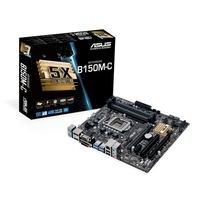 ASUS B150M-C - Motherboard - Mikro-ATX - LGA1151 Socket - B150 - USB3.0 - Gigabit LAN - Onboard-Grafik (CPU erforderlich) - HD Audio (8-Kanal) (90MB0P00-M0EAY0)