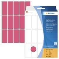 Herma - adesivo permanente - rosso luminoso - 20 x 50 mm 360 etichette (24 fogli x 15) etichette