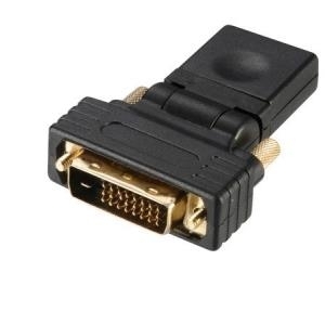 Akasa - Videoanschluß - HDMI / DVI - HDMI (W) drehend bis DVI-D (M) drehend - Schwarz - Daumenschrauben (AK-CBHD16-BK)