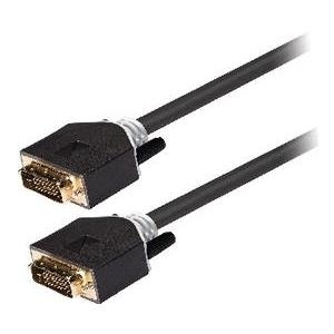 Nedis König - DVI-Kabel - DVI-D (M) bis DVI-D (M) - 3 m - rund, Daumenschrauben - Anthrazit (KNC32000E30)