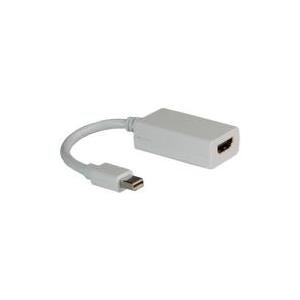 ROLINE Mini DisplayPort-HDMI Adapter, v1.2, MiniDP M - HDMI F Bianco (ROLINE Cableadapter MiniDP-HDMI. M/F. v1.2. 15cm)