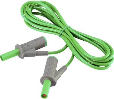 VOLTCRAFT MSB-501 Sicherheits-Messleitung [Lamellenstecker 4 mm - Lamellenstecker 4 mm] 2 m Grün (VC-8063540)